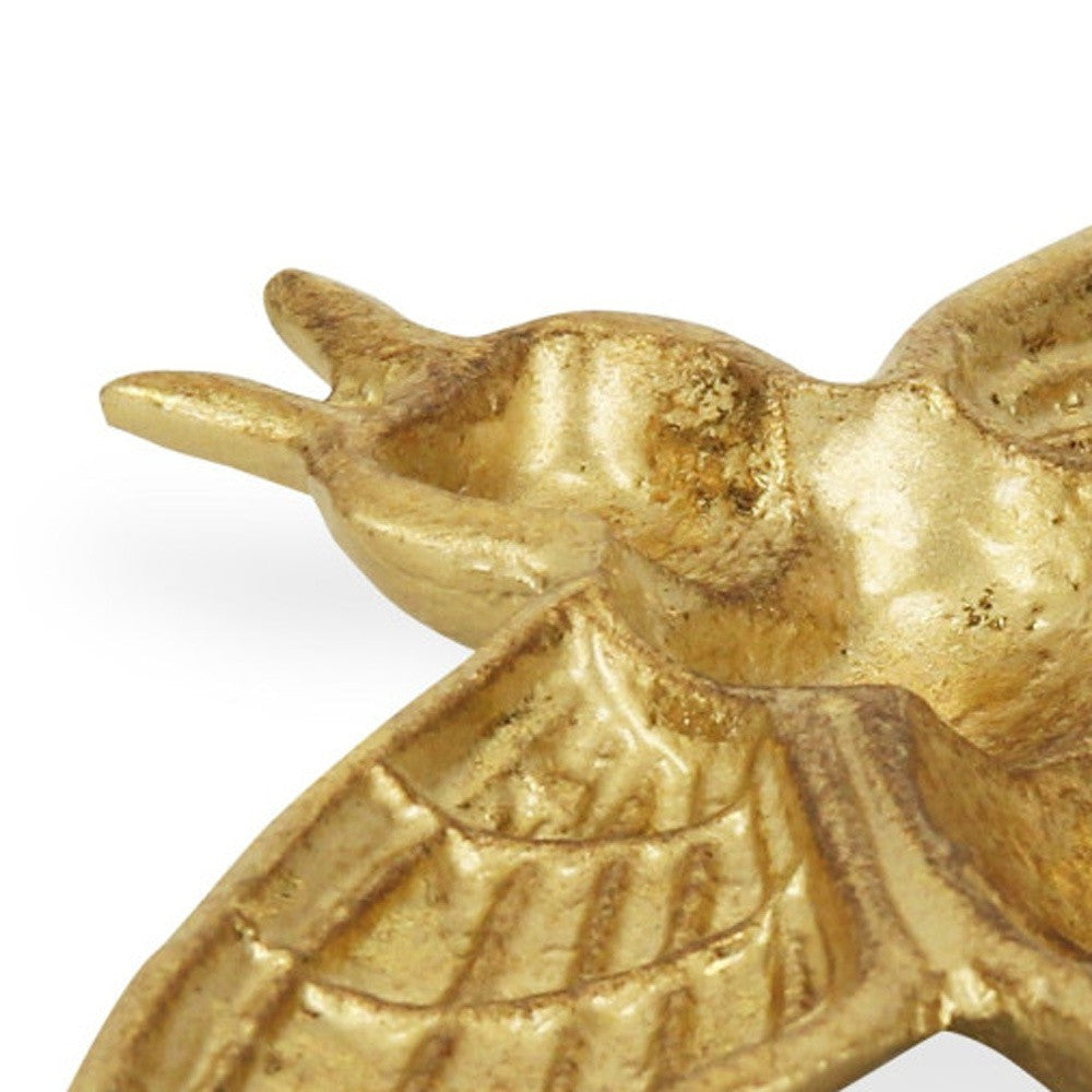 8" Gold Bumble Bee Cast Iron Vanity Tray - Homeroots - Flyclothing LLC