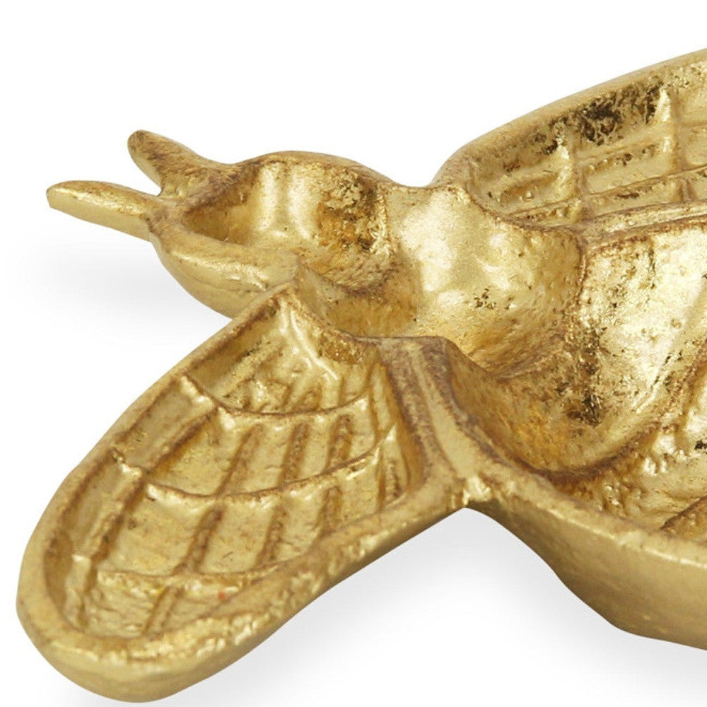 8" Gold Bumble Bee Cast Iron Vanity Tray - Homeroots - Flyclothing LLC