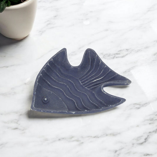 8" Blue Angel Fish Cast Iron Vanity Tray Tray - Homeroots