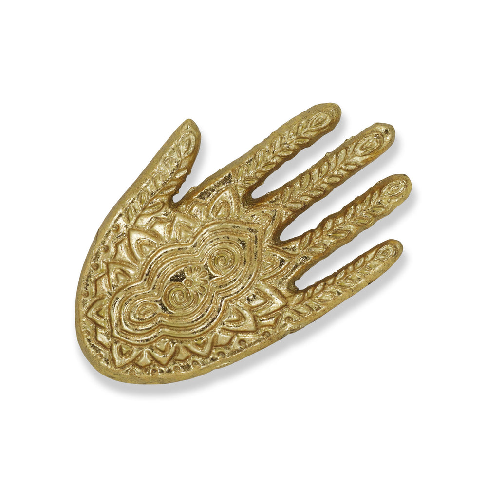 5" Gold Hamza Metal Handmade Tray