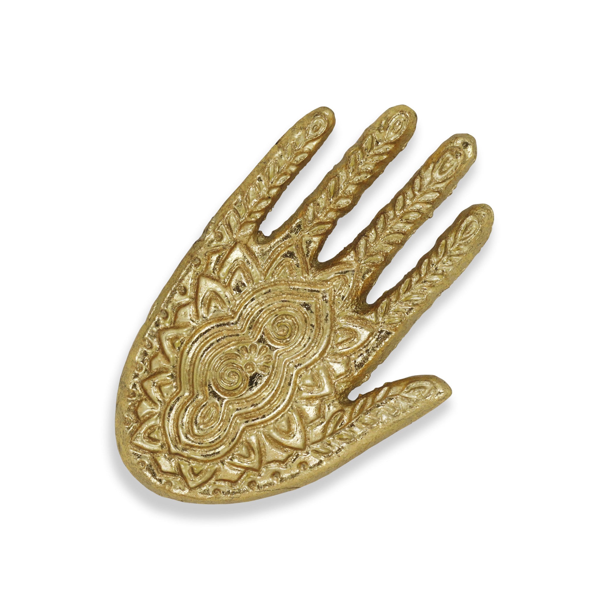 5" Gold Hamza Metal Handmade Tray - Homeroots - Flyclothing LLC