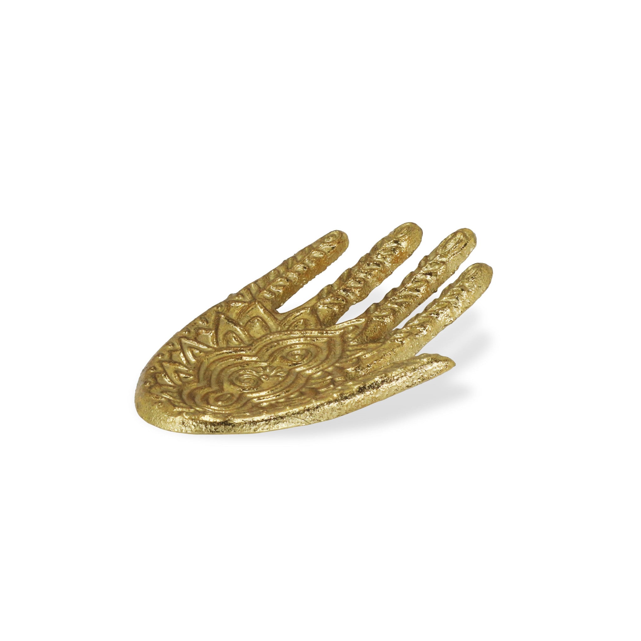 5" Gold Hamza Metal Handmade Tray - Homeroots - Flyclothing LLC