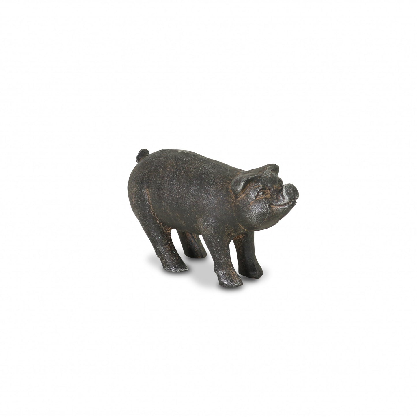 5" Black Cast Iron Pig Hand Painted Sculpture - Homeroots - Flyclothing LLC