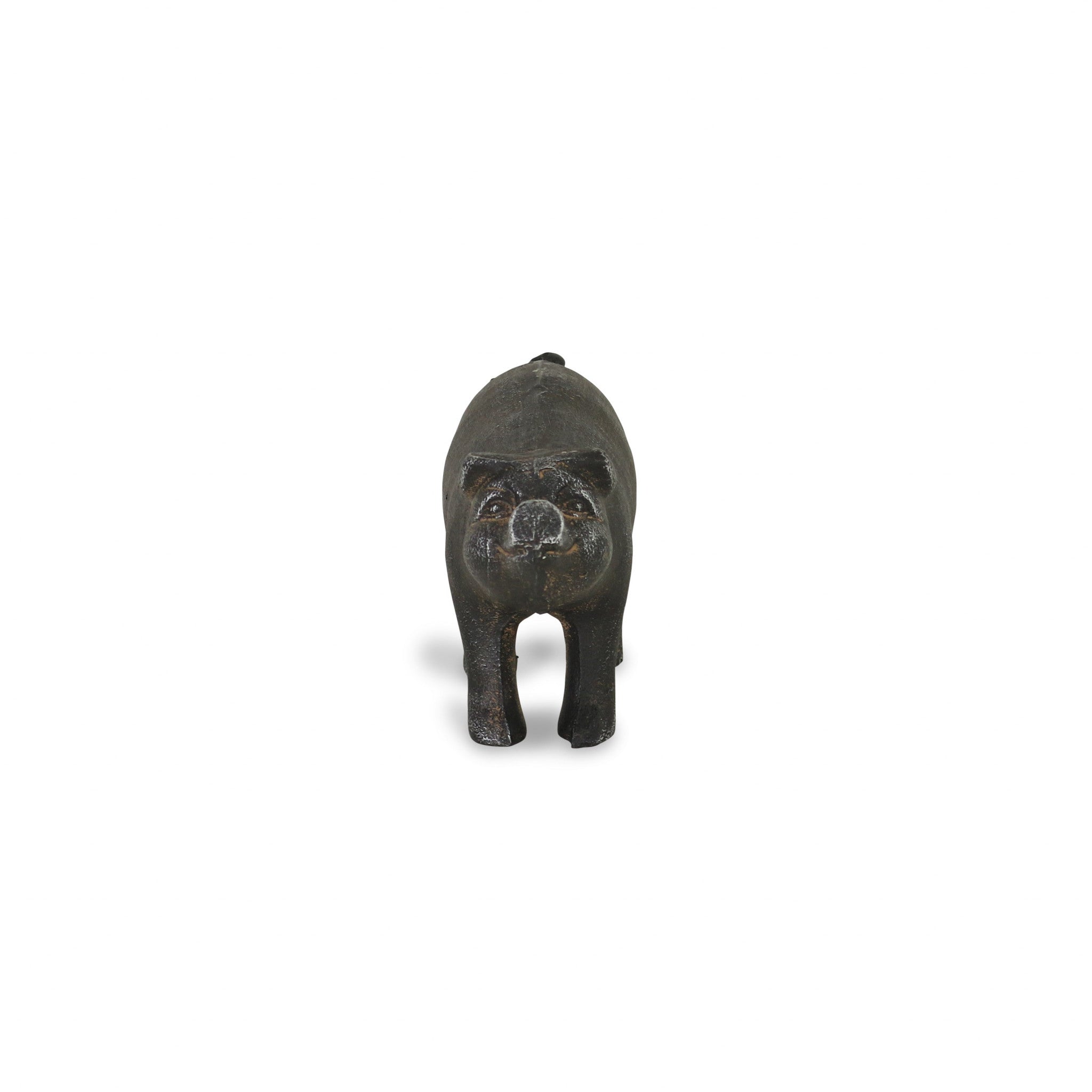 5" Black Cast Iron Pig Hand Painted Sculpture - Homeroots - Flyclothing LLC