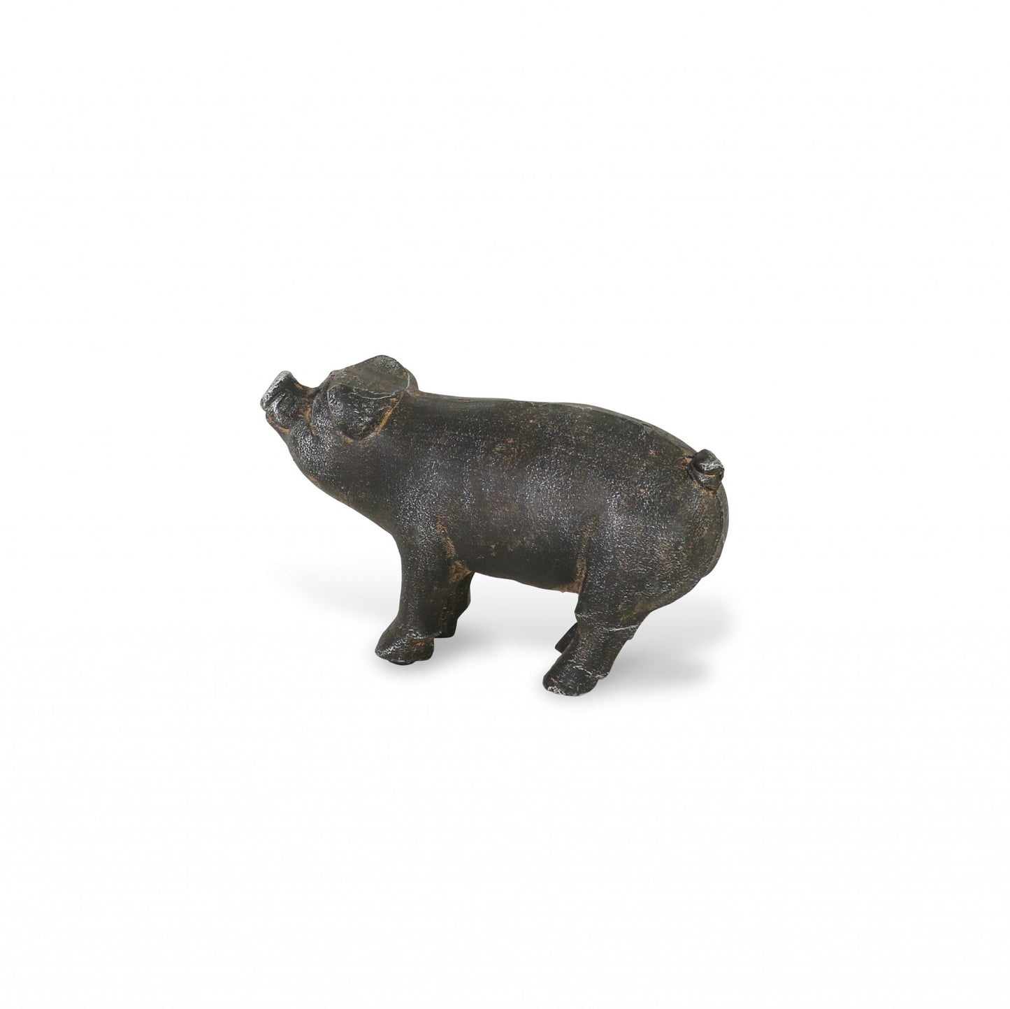 5" Black Cast Iron Pig Hand Painted Sculpture - Homeroots - Flyclothing LLC