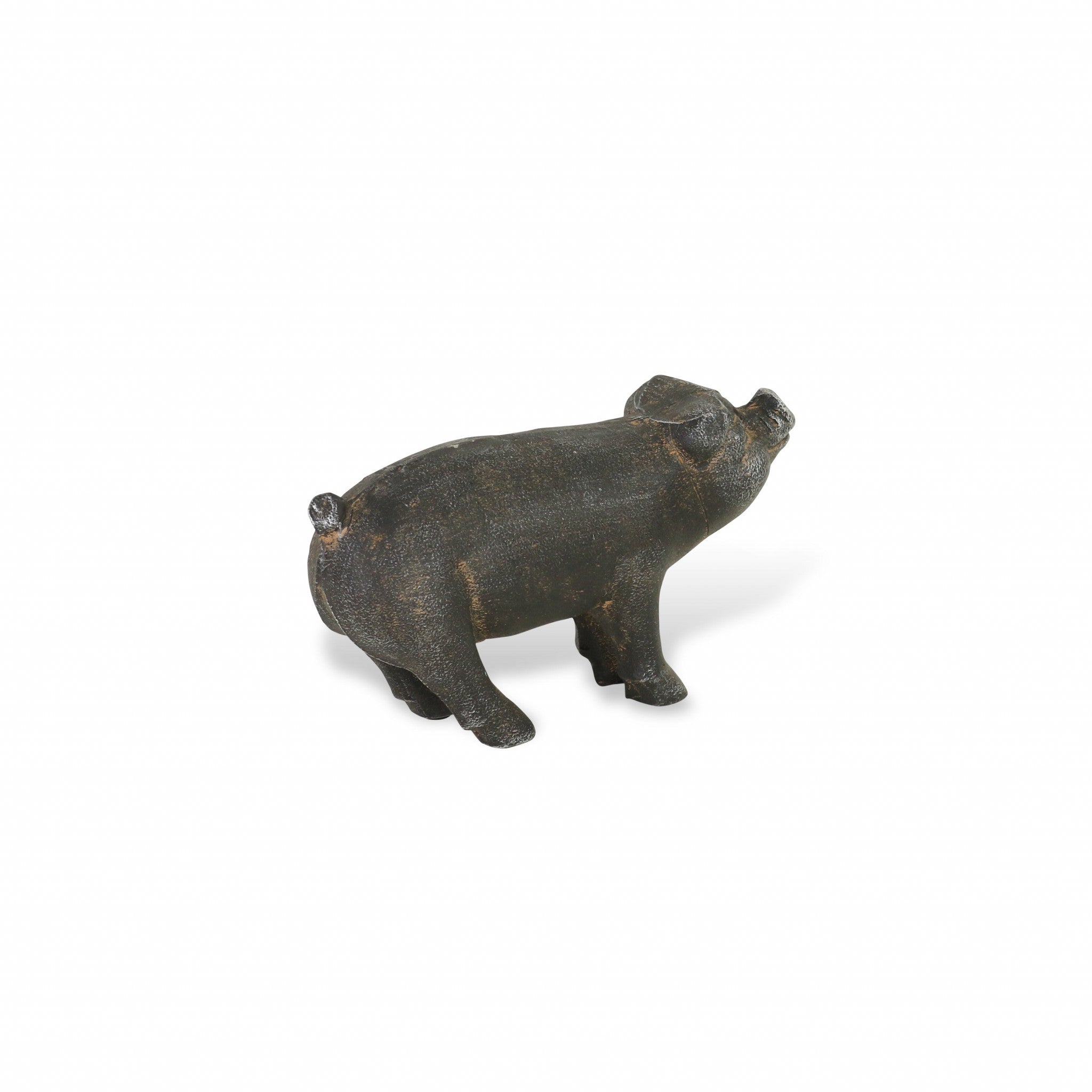 5" Black Cast Iron Pig Hand Painted Sculpture - Homeroots - Flyclothing LLC