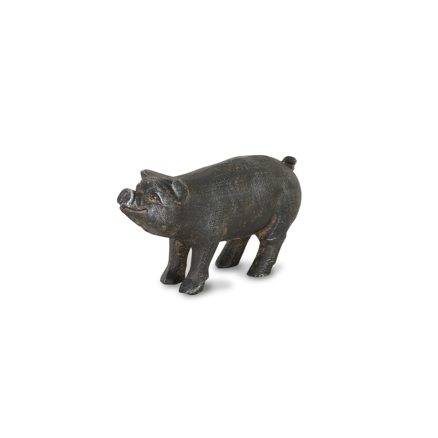 5" Black Cast Iron Pig Hand Painted Sculpture - Homeroots - Flyclothing LLC