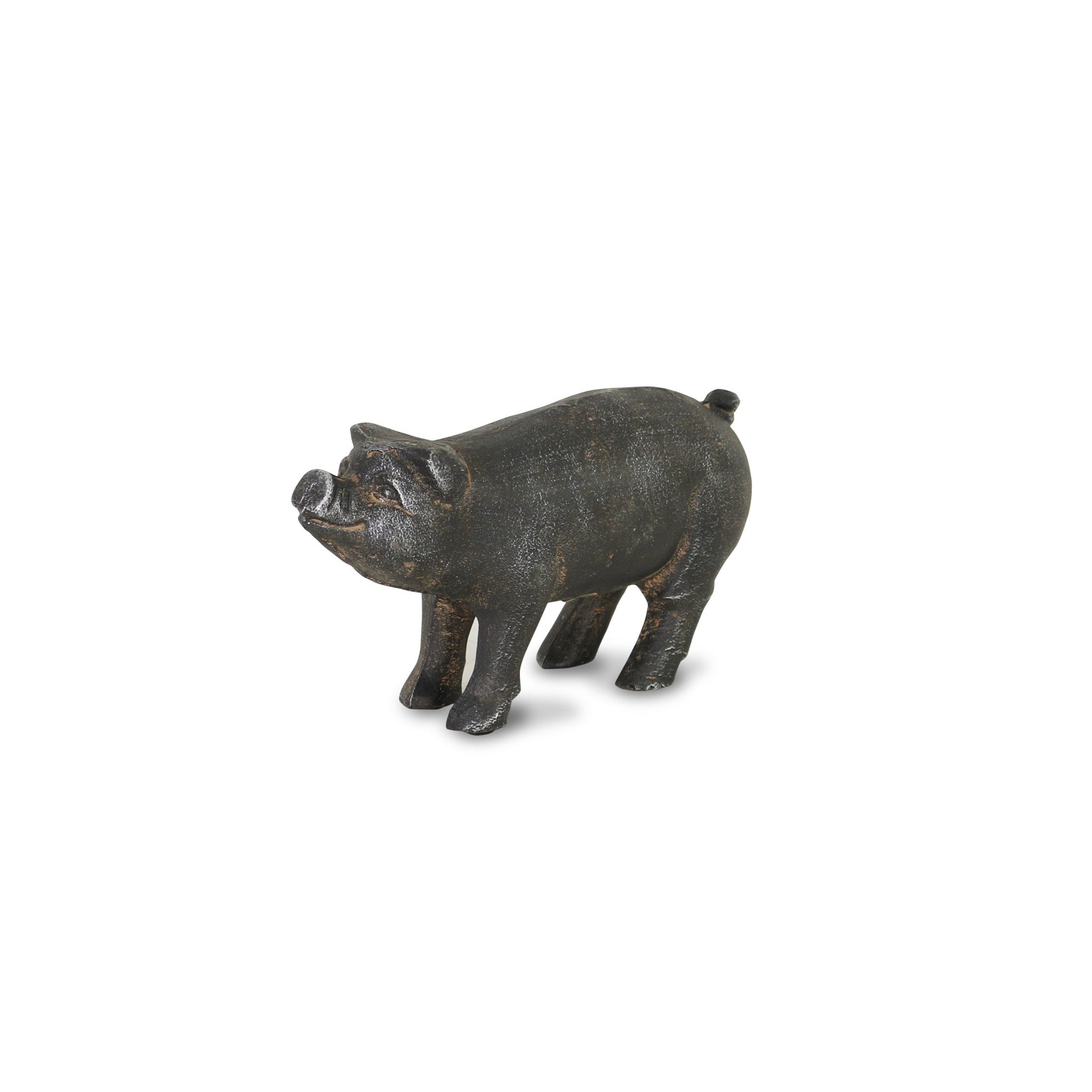 5" Black Cast Iron Pig Hand Painted Sculpture - Homeroots - Flyclothing LLC