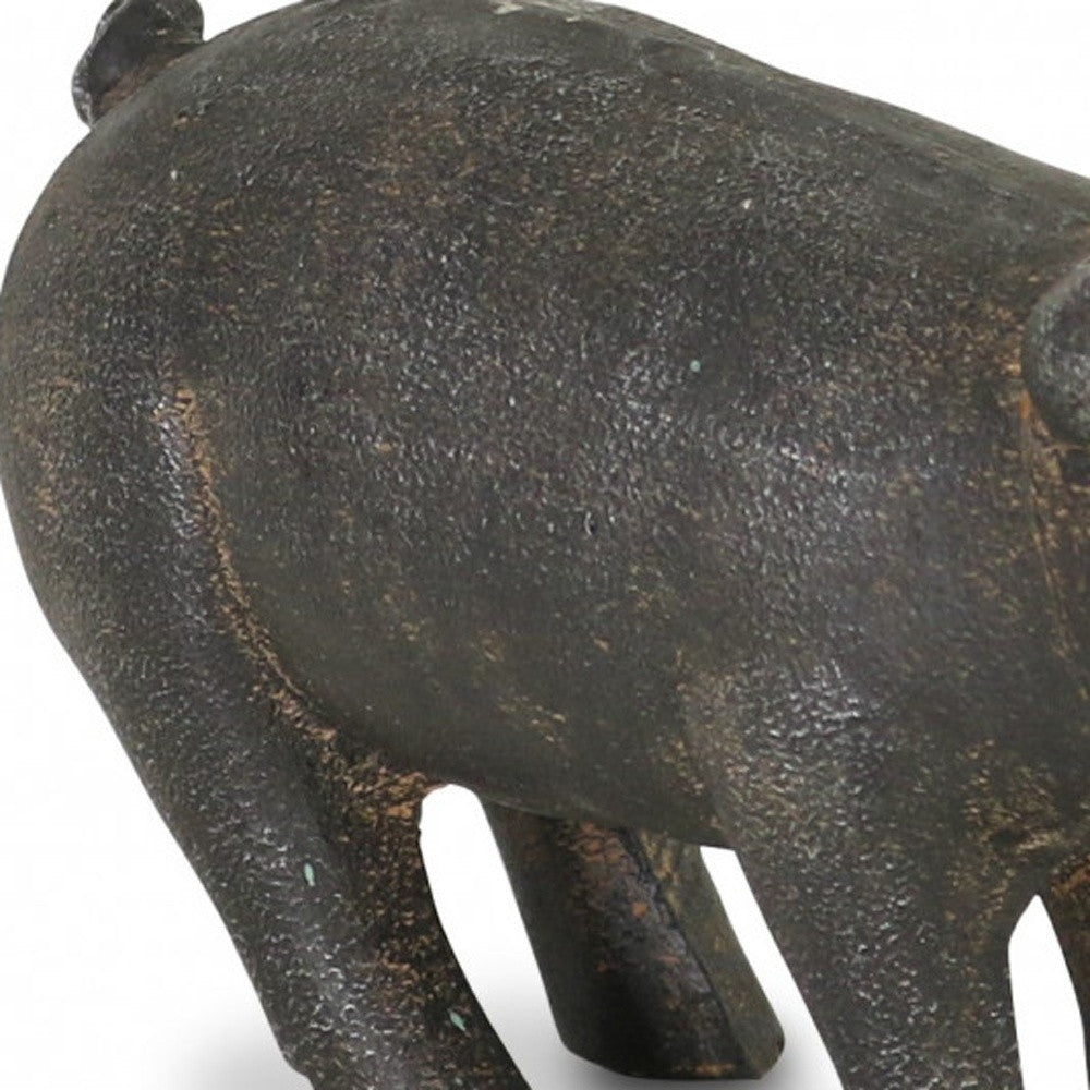 5" Black Cast Iron Pig Hand Painted Sculpture - Homeroots - Flyclothing LLC