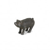 5" Black Cast Iron Pig Hand Painted Sculpture - Homeroots