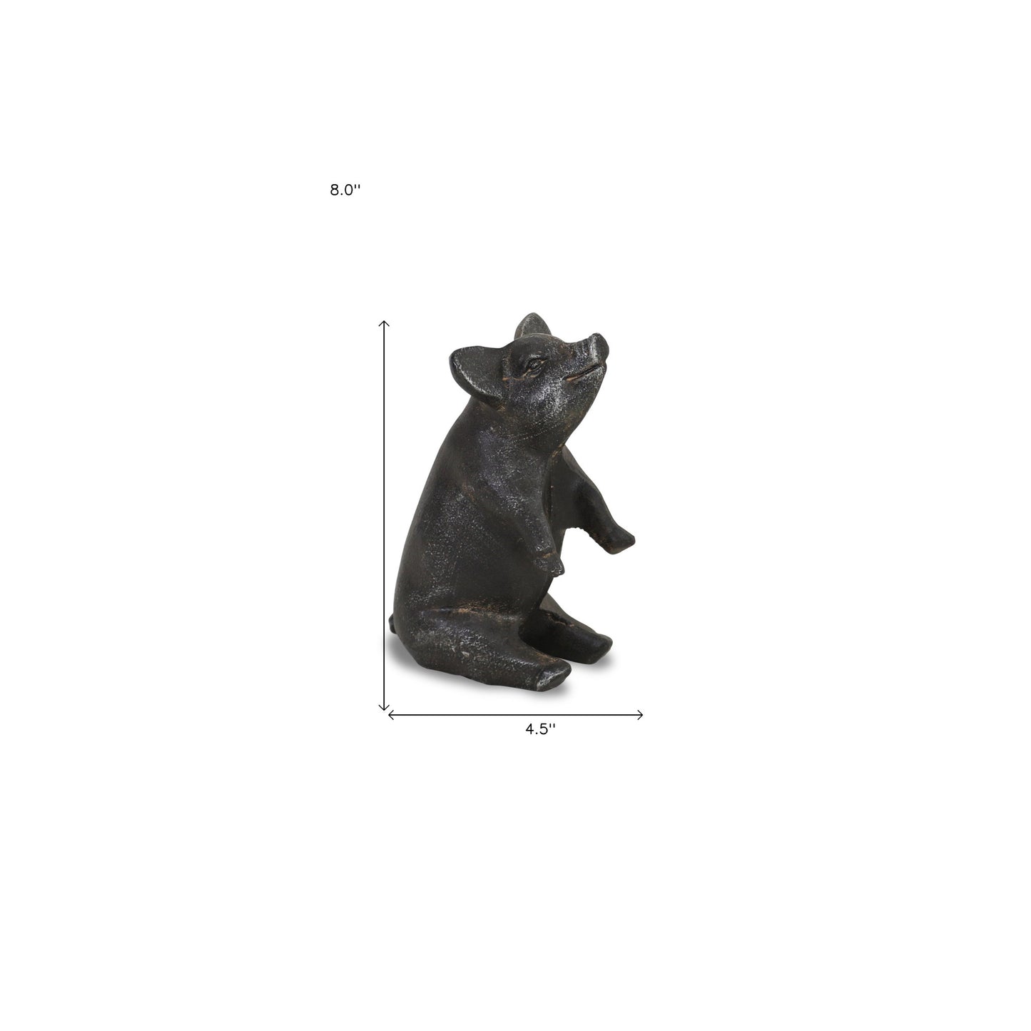 8" Black Rustic Metal Pig Figurine - Homeroots - Flyclothing LLC