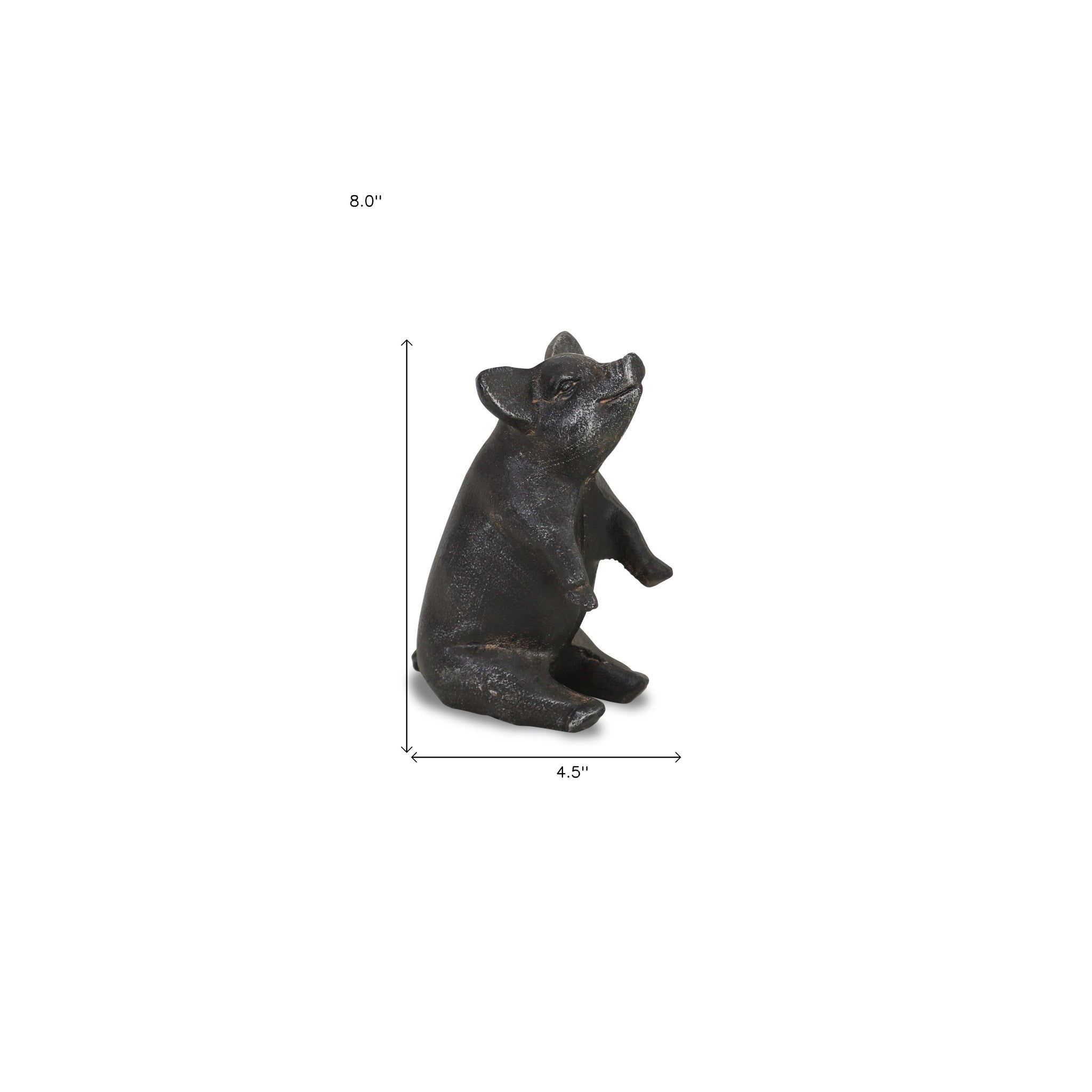 8" Black Rustic Metal Pig Figurine - Homeroots - Flyclothing LLC
