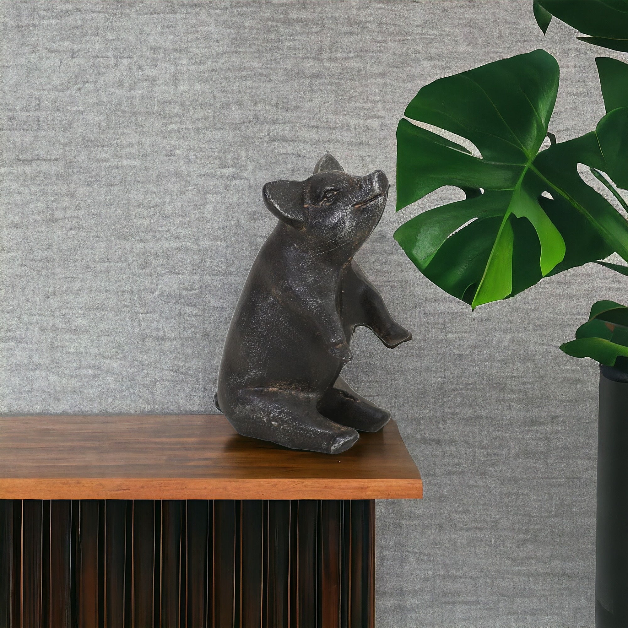 8" Black Rustic Metal Pig Figurine - Homeroots - Flyclothing LLC