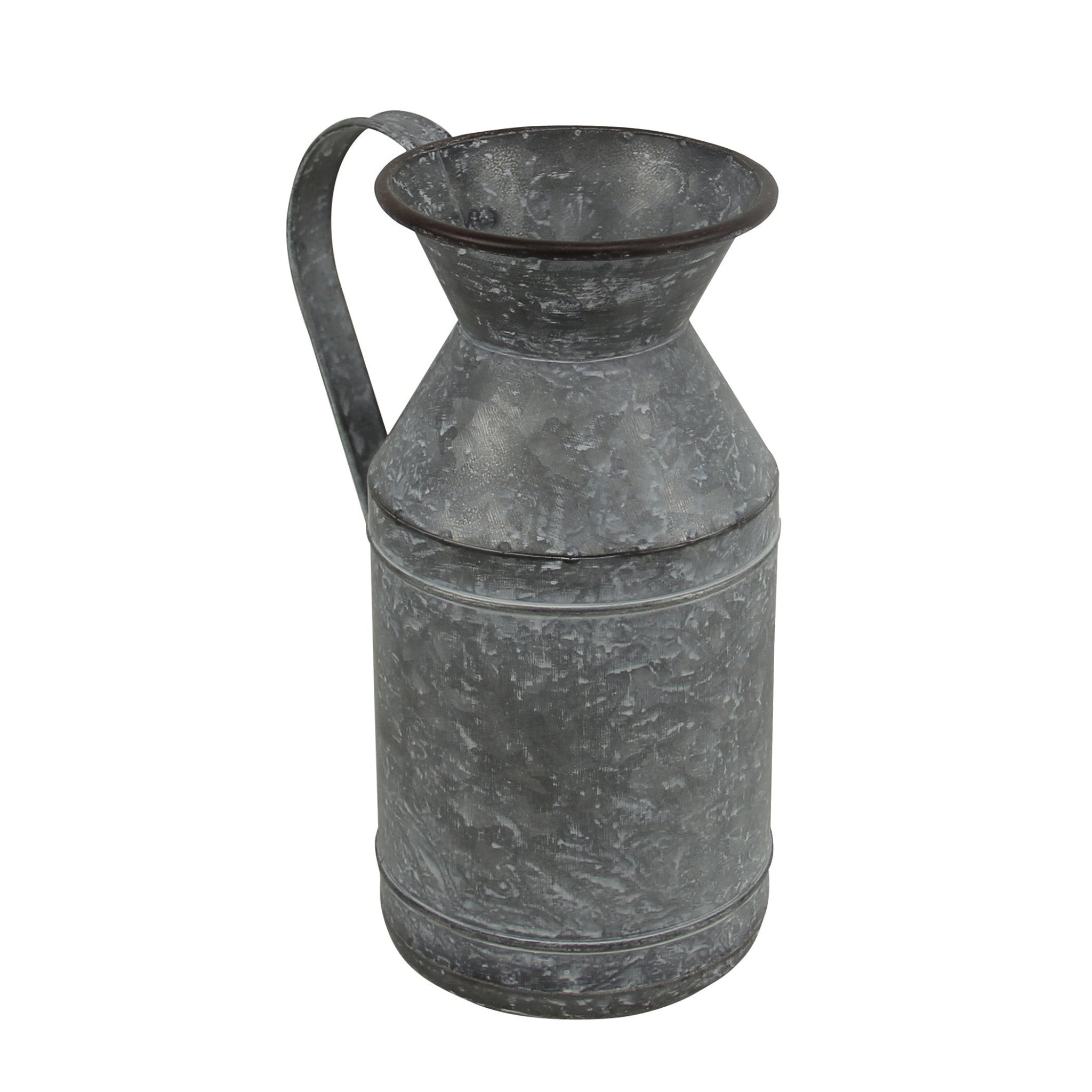 11" Gray Galvanized Metal Decorative Water Jug - Homeroots - Flyclothing LLC