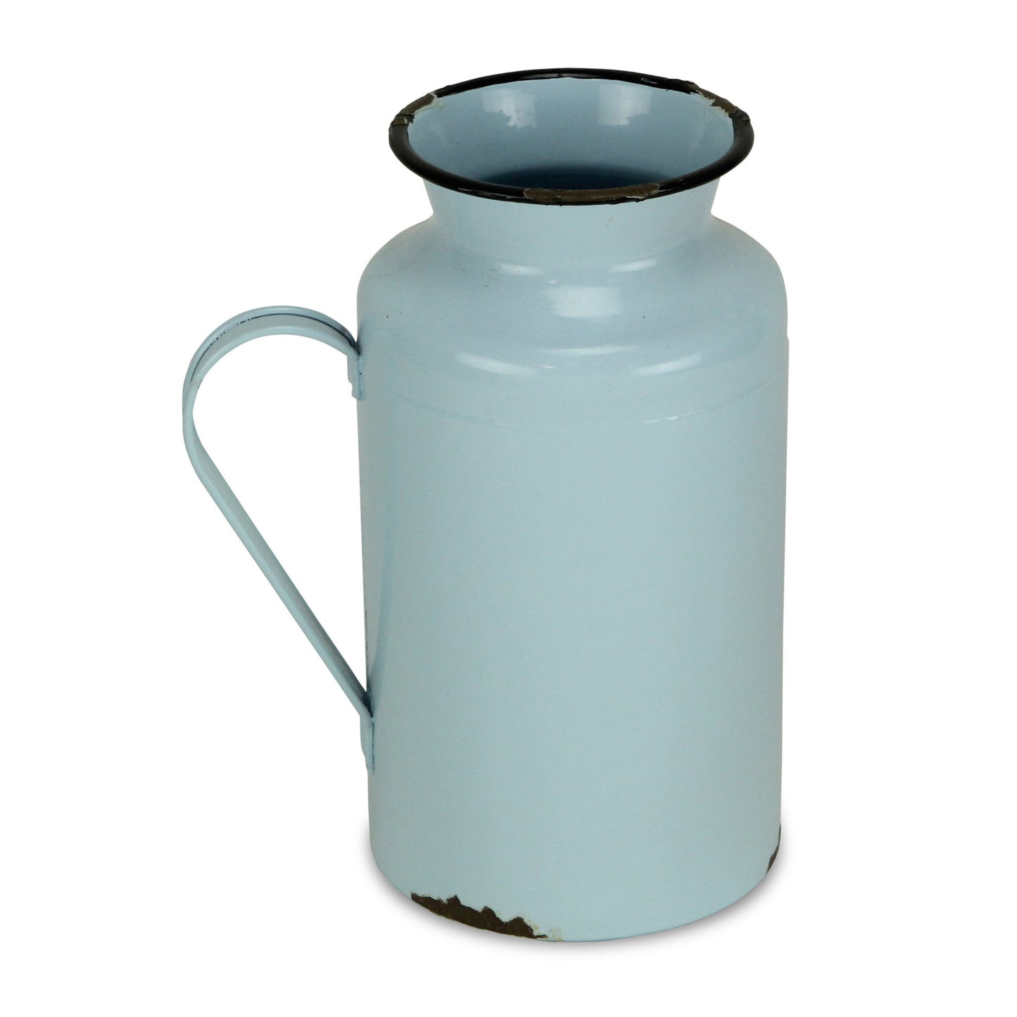 10" Blue and Black Metal Rustic Decorative Water Jug - Homeroots - Flyclothing LLC