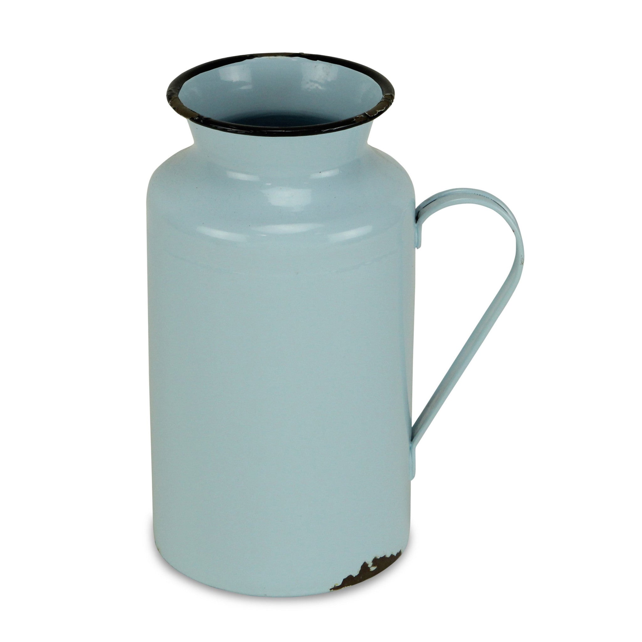 10" Blue and Black Metal Rustic Decorative Water Jug - Homeroots - Flyclothing LLC