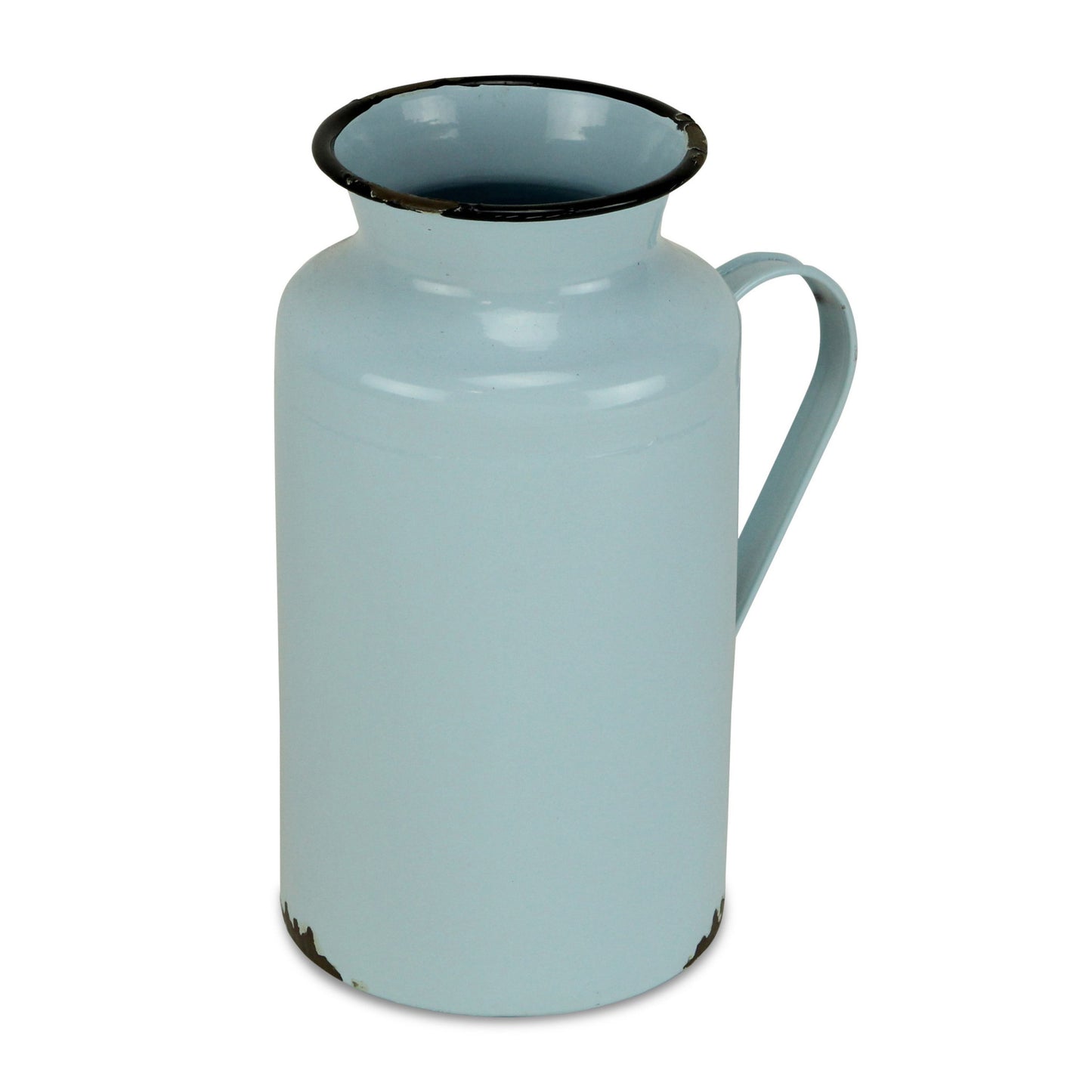10" Blue and Black Metal Rustic Decorative Water Jug - Homeroots - Flyclothing LLC