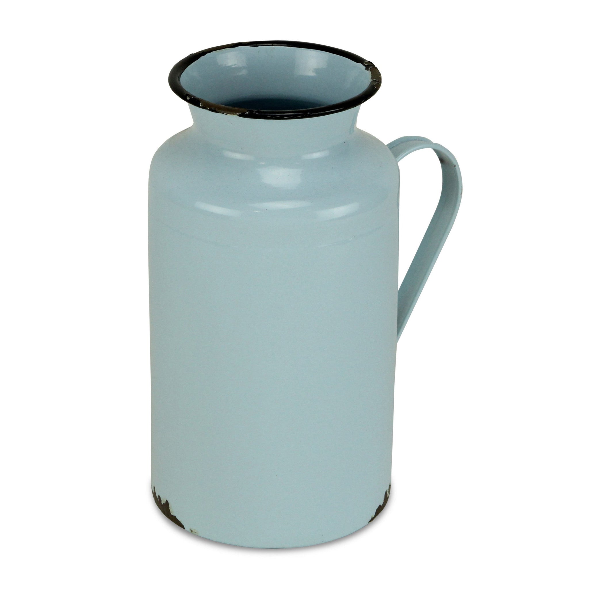 10" Blue and Black Metal Rustic Decorative Water Jug - Homeroots - Flyclothing LLC