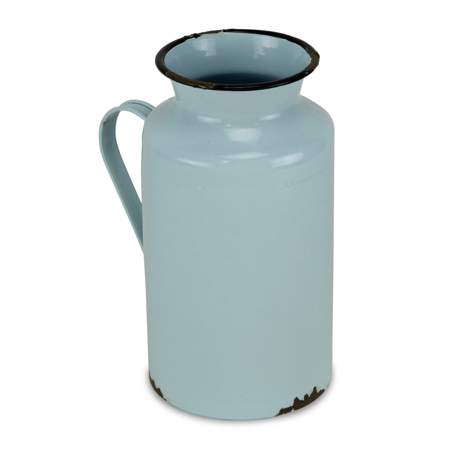 10" Blue and Black Metal Rustic Decorative Water Jug - Homeroots - Flyclothing LLC