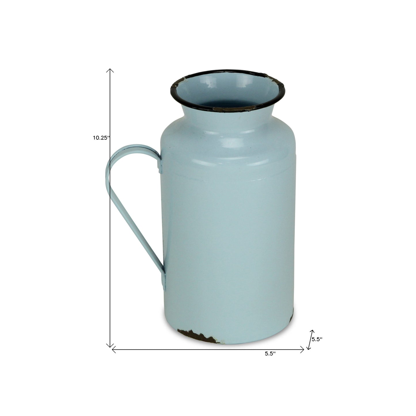 10" Blue and Black Metal Rustic Decorative Water Jug - Homeroots - Flyclothing LLC