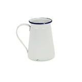 6" White and Black Metal Rustic Decorative Water Jug - Homeroots - Flyclothing LLC