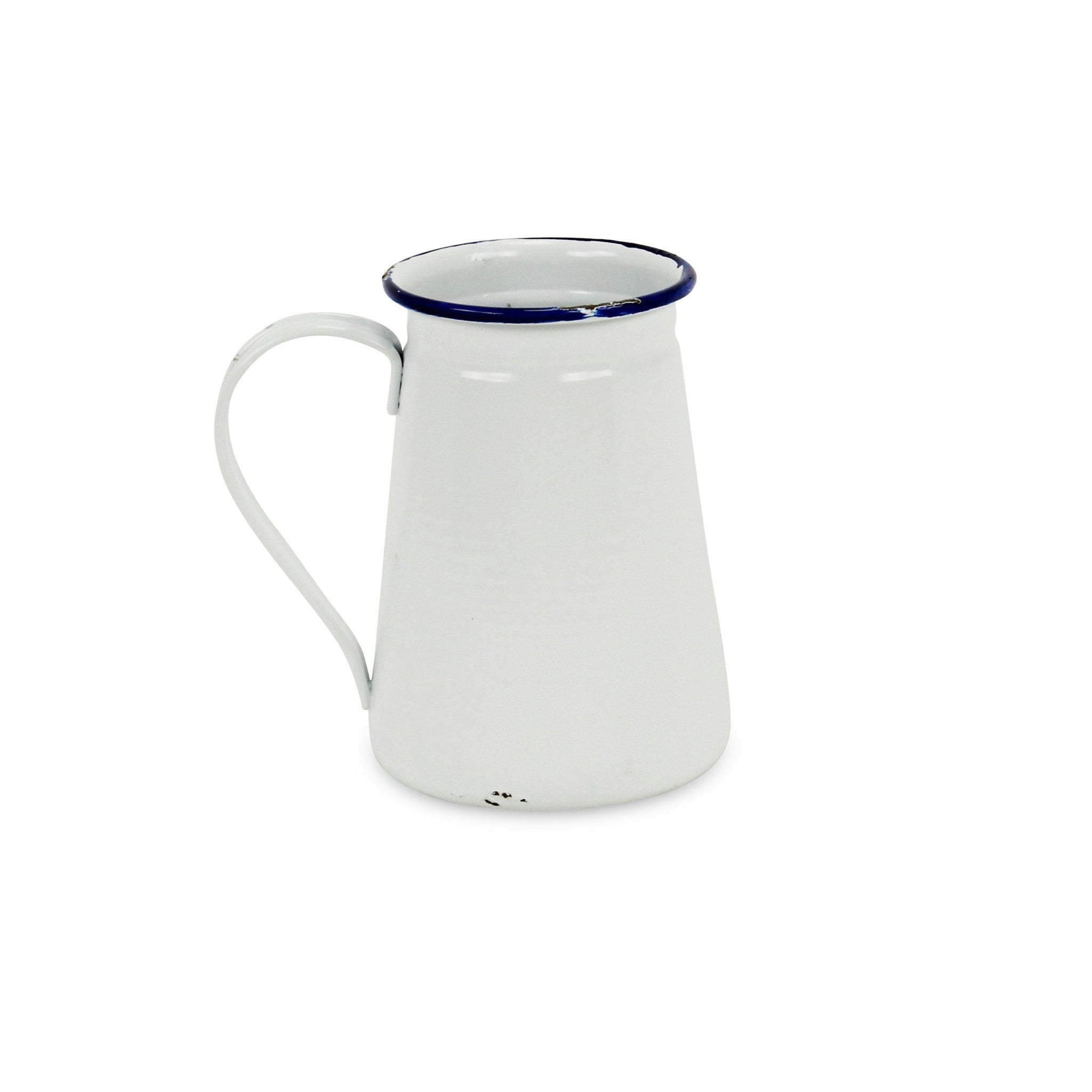 6" White and Black Metal Rustic Decorative Water Jug - Homeroots - Flyclothing LLC