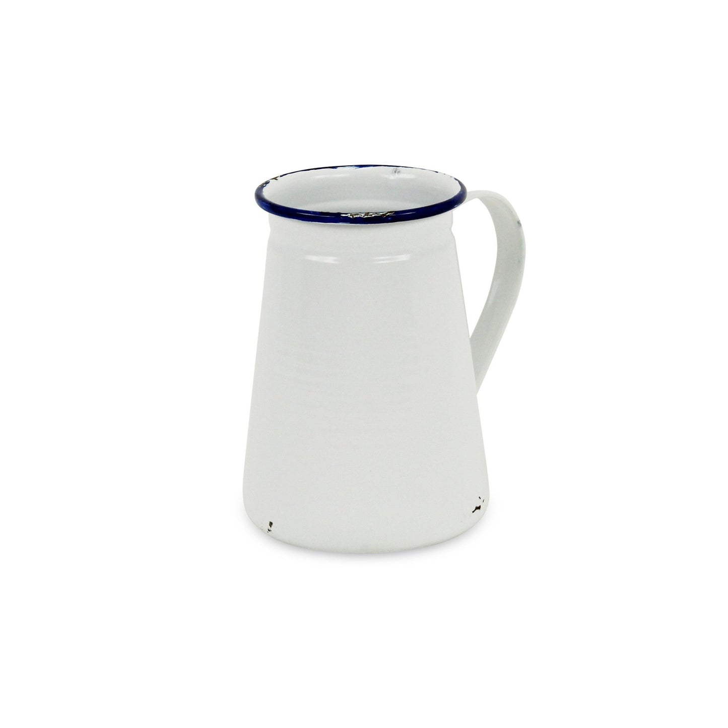 6" White and Black Metal Rustic Decorative Water Jug - Homeroots - Flyclothing LLC