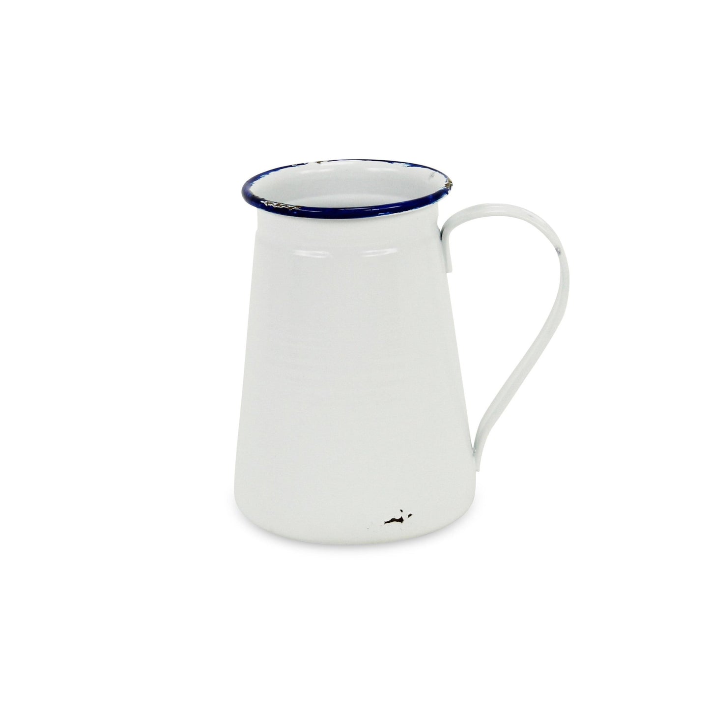 6" White and Black Metal Rustic Decorative Water Jug - Homeroots - Flyclothing LLC