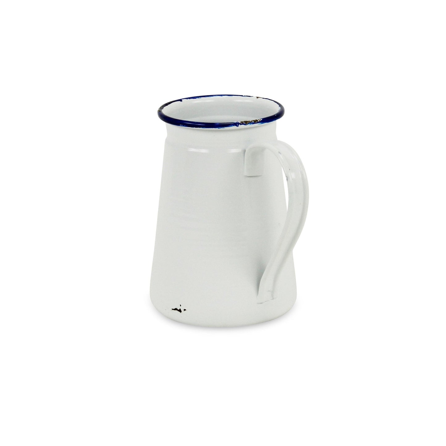 6" White and Black Metal Rustic Decorative Water Jug - Homeroots - Flyclothing LLC