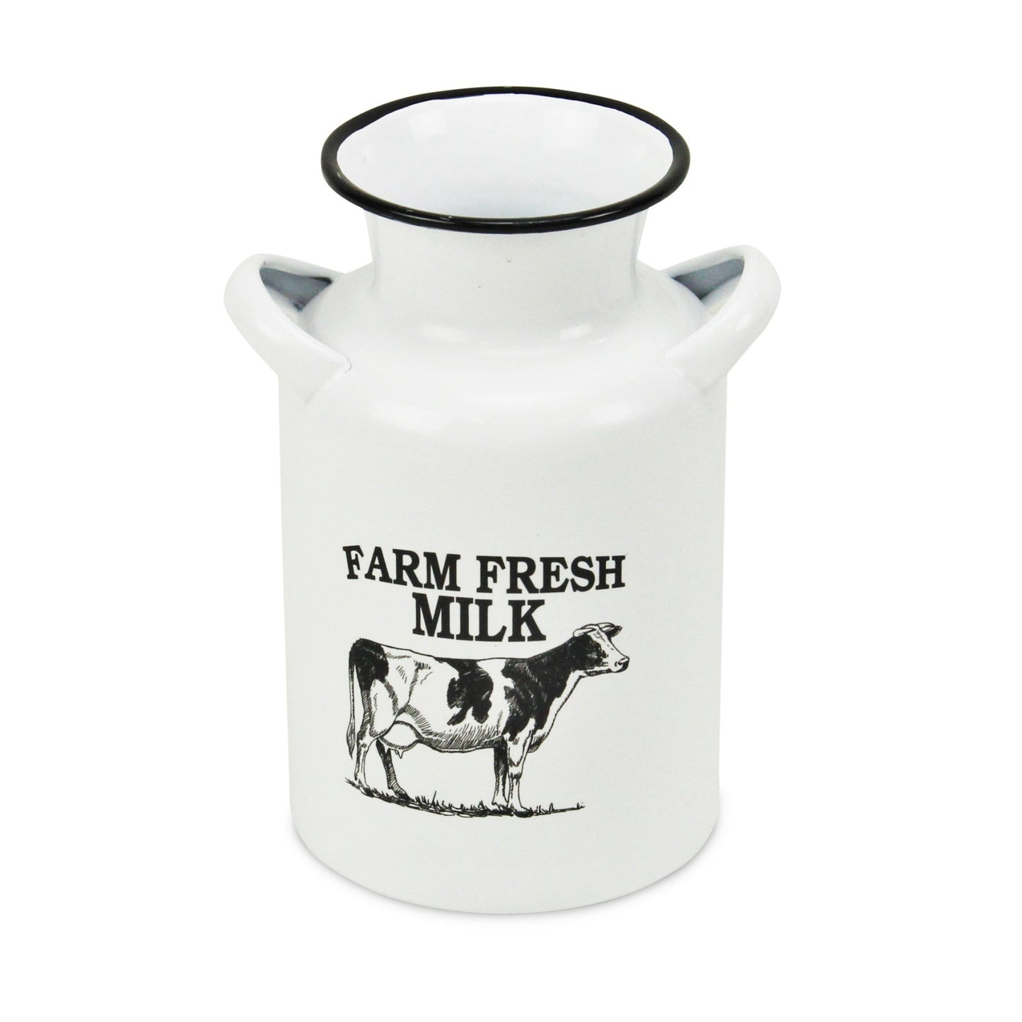 8" White and Black Rustic Cow Decorative Milk Jug - Homeroots - Flyclothing LLC