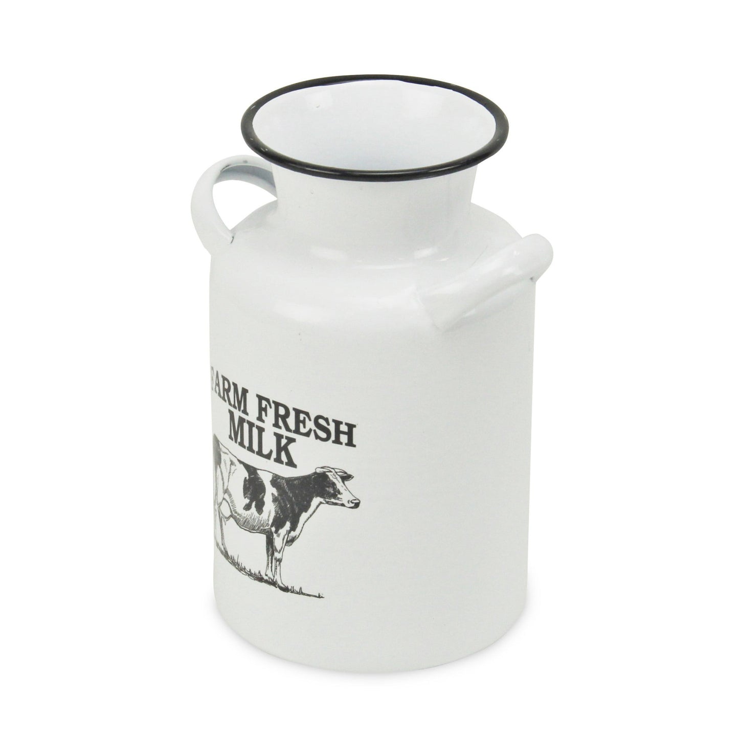 8" White and Black Rustic Cow Decorative Milk Jug - Homeroots - Flyclothing LLC