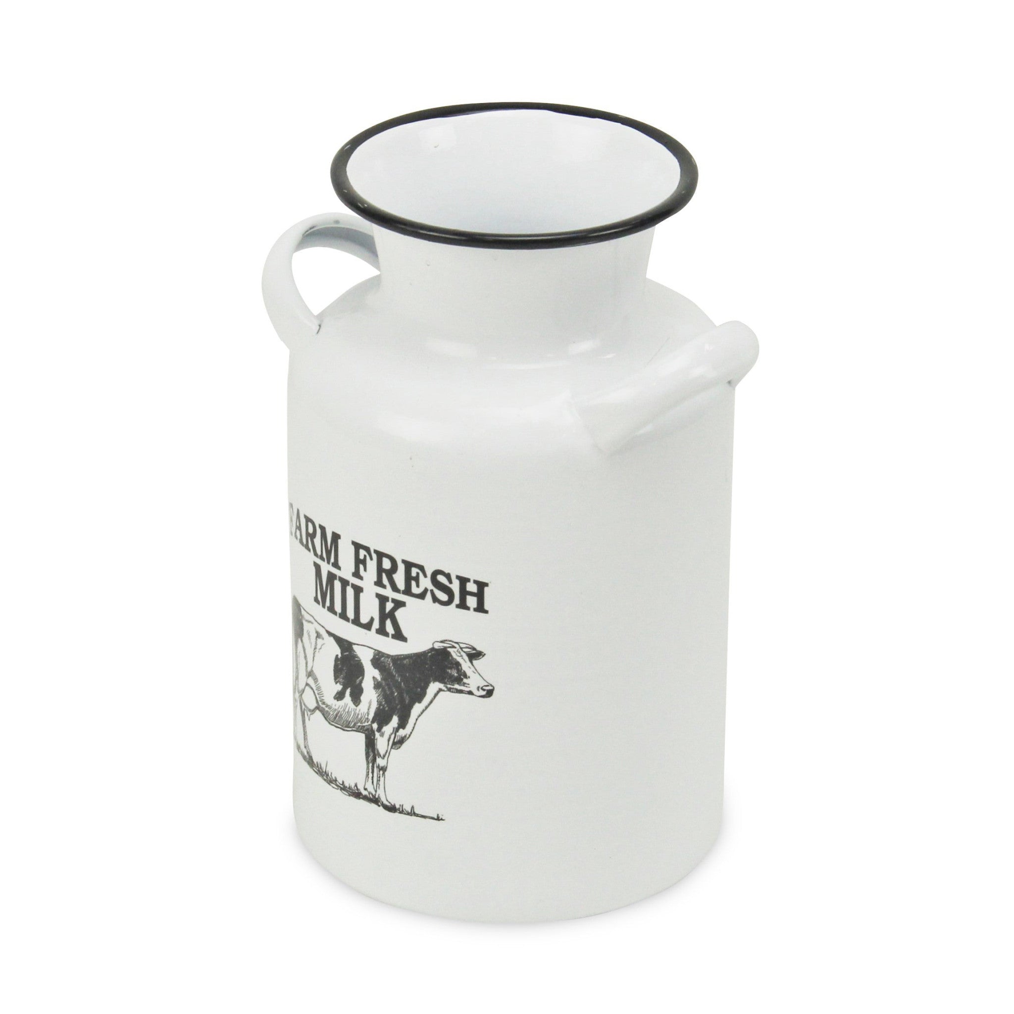 8" White and Black Rustic Cow Decorative Milk Jug - Homeroots - Flyclothing LLC