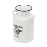 8" White and Black Rustic Cow Decorative Milk Jug - Homeroots