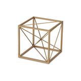 6" Gold Metal Cube Sculpture - Homeroots - Flyclothing LLC