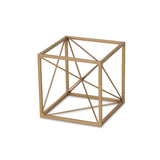6" Gold Metal Cube Sculpture - Homeroots - Flyclothing LLC