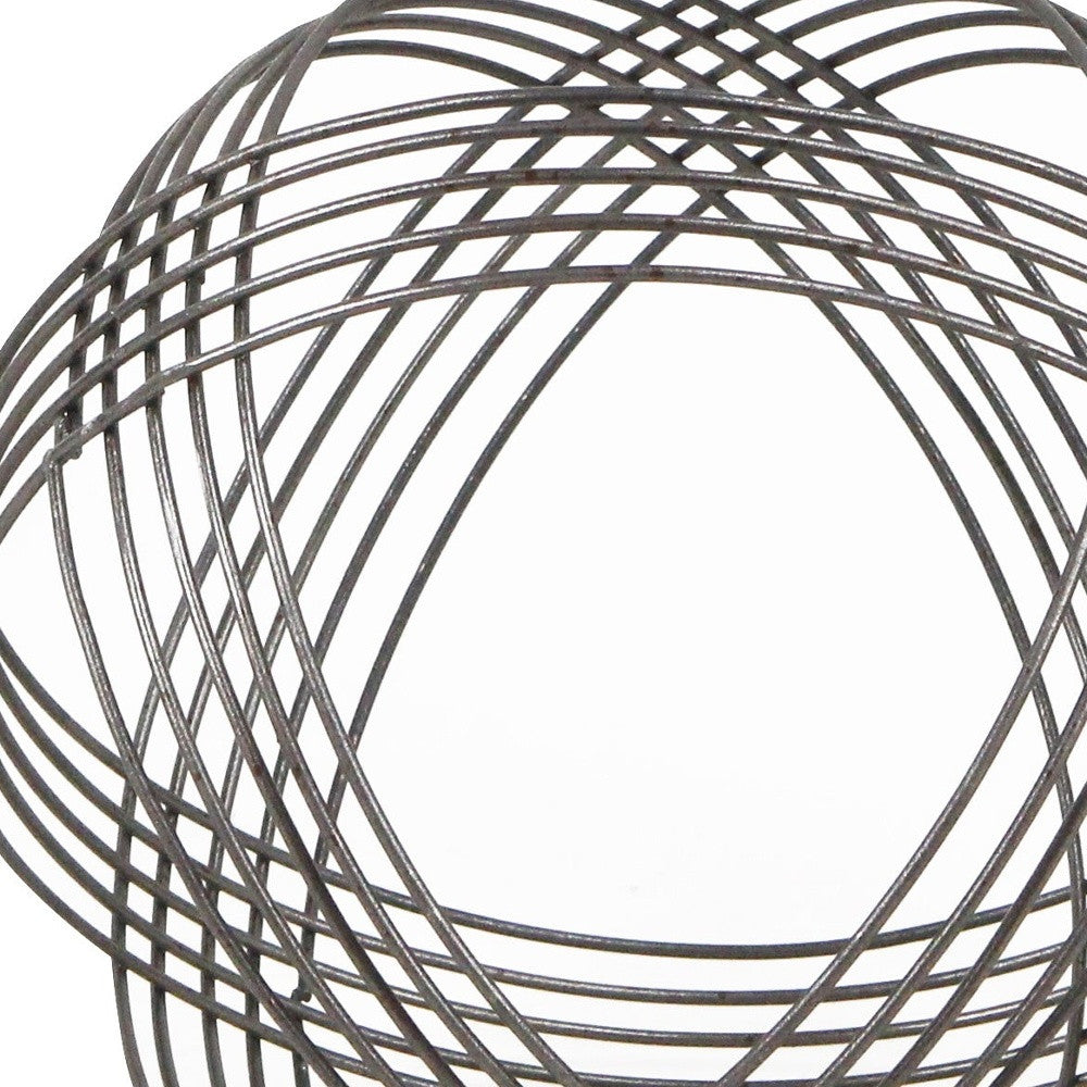 8.5" Gray Metal Decorative Orb - Homeroots