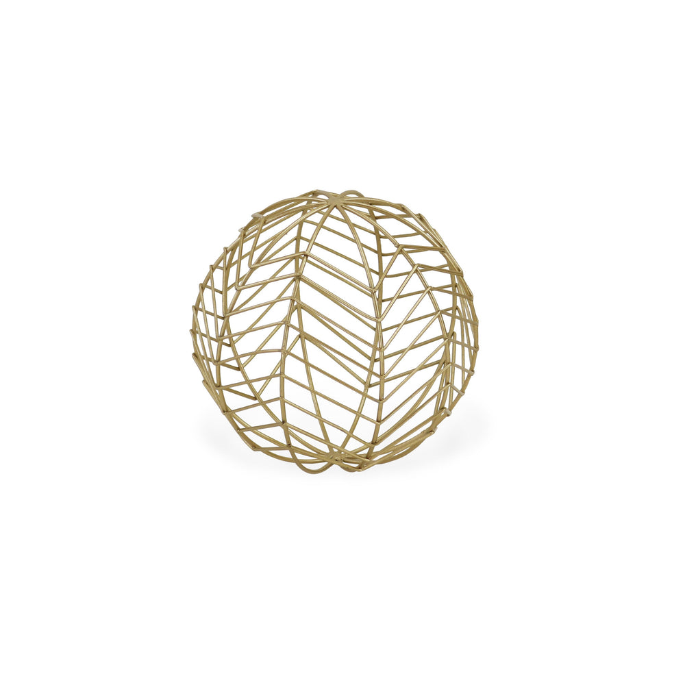 7" Gold Metal Decorative Orb - Homeroots