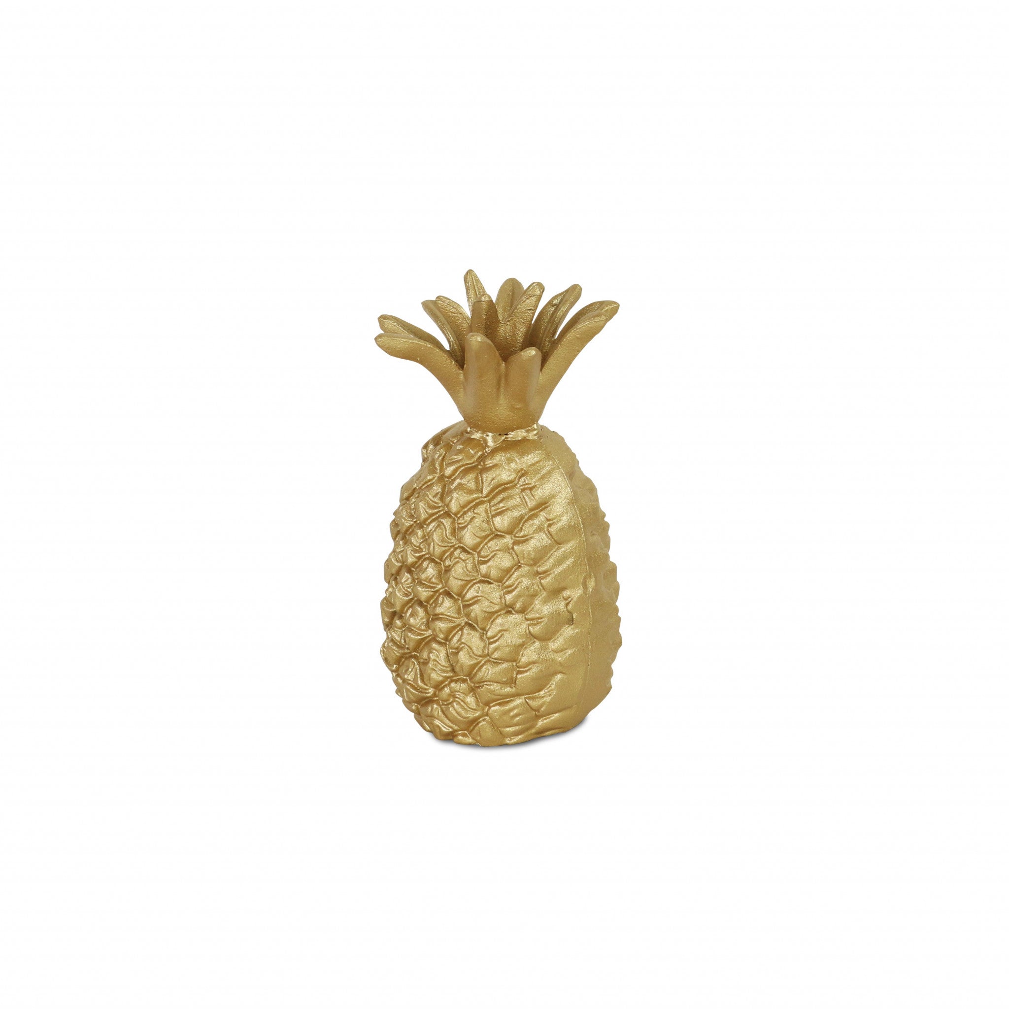 9" Gold Cast Iron Pineapple Hand Painted Sculpture - Homeroots - Flyclothing LLC