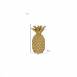 9" Gold Cast Iron Pineapple Hand Painted Sculpture - Homeroots