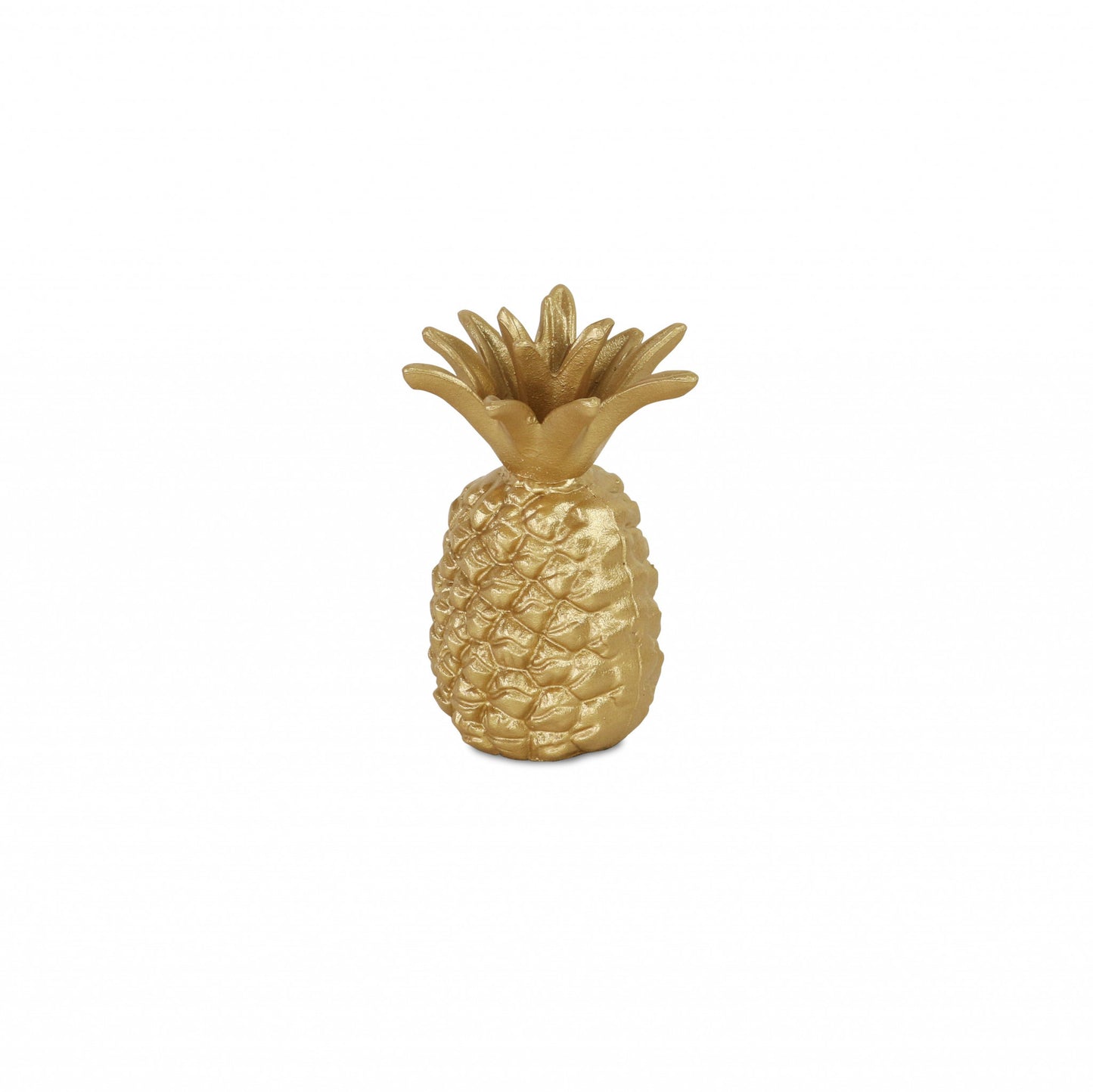 8" Gold Cast Iron Pineapple Hand Painted Sculpture - Homeroots - Flyclothing LLC