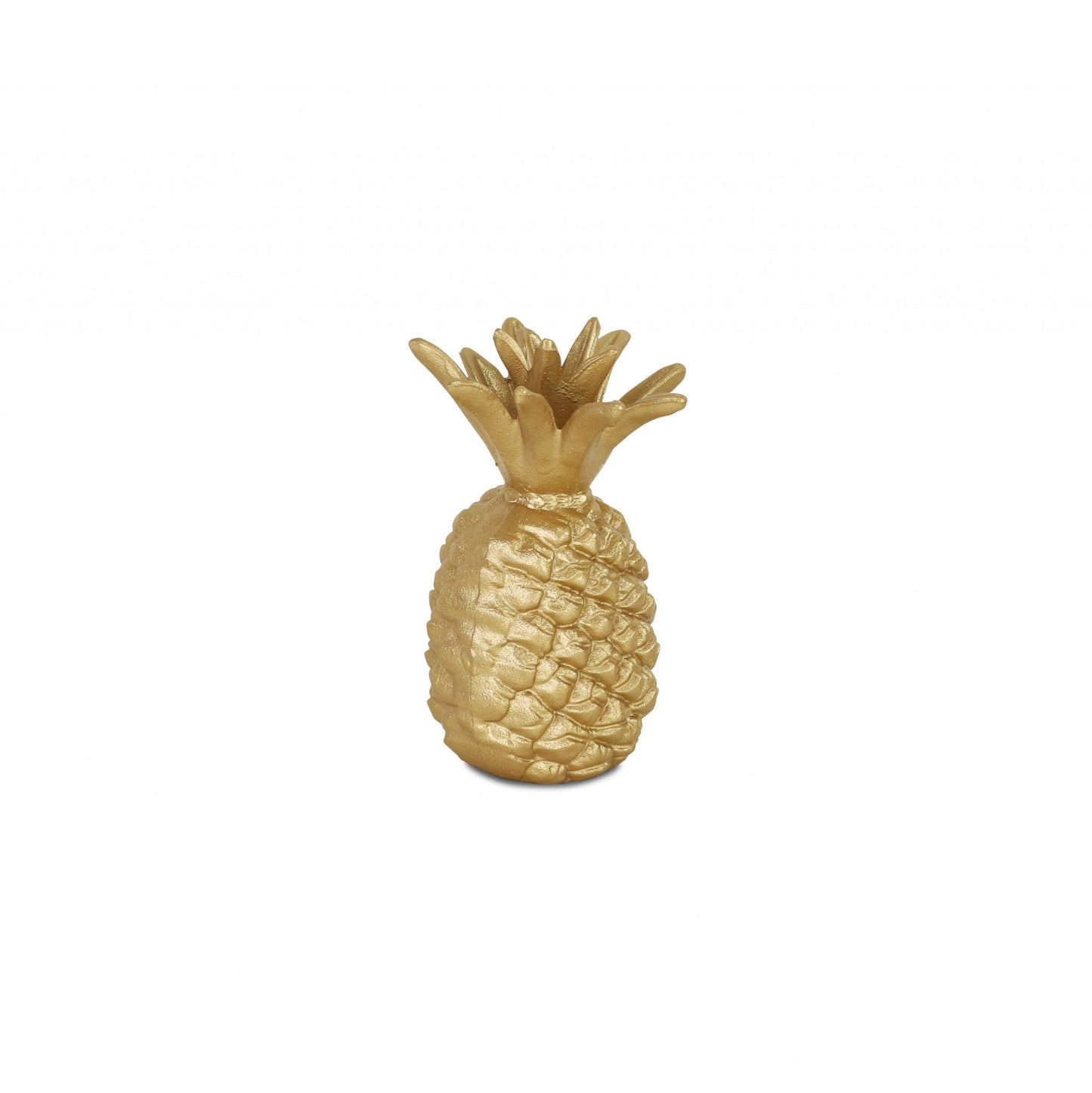 8" Gold Cast Iron Pineapple Hand Painted Sculpture - Homeroots - Flyclothing LLC