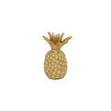 8" Gold Cast Iron Pineapple Hand Painted Sculpture - Homeroots