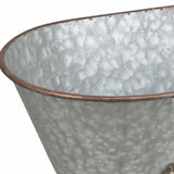 7" Gray and Gold  Galvanized Metal Hand Painted Bathtub Sculpture - Homeroots