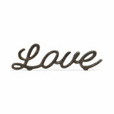 3" Black Cast Iron Love Hand Painted Sculpture - Homeroots