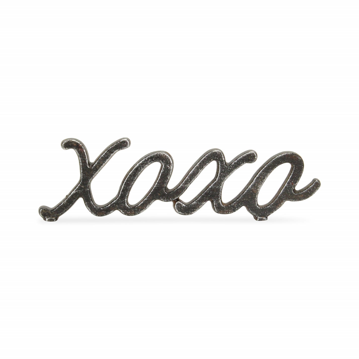 3" Black Cast Iron Hand Painted XOXO Sentiment Tabletop Sculpture - Homeroots - Flyclothing LLC