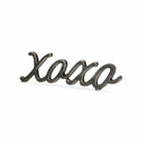 3" Black Cast Iron Hand Painted XOXO Sentiment Tabletop Sculpture - Homeroots - Flyclothing LLC