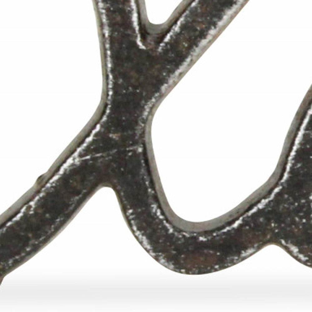 3" Black Cast Iron Hand Painted XOXO Sentiment Tabletop Sculpture