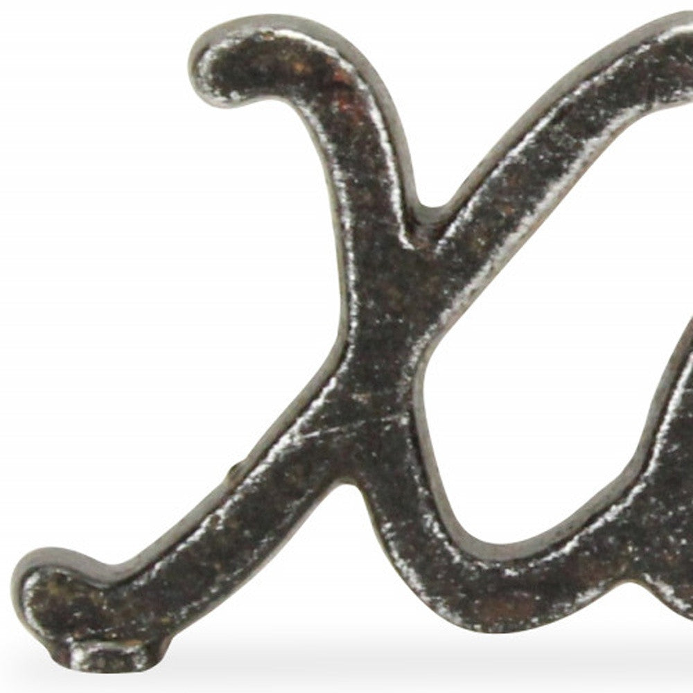 3" Black Cast Iron Hand Painted XOXO Sentiment Tabletop Sculpture - Homeroots - Flyclothing LLC