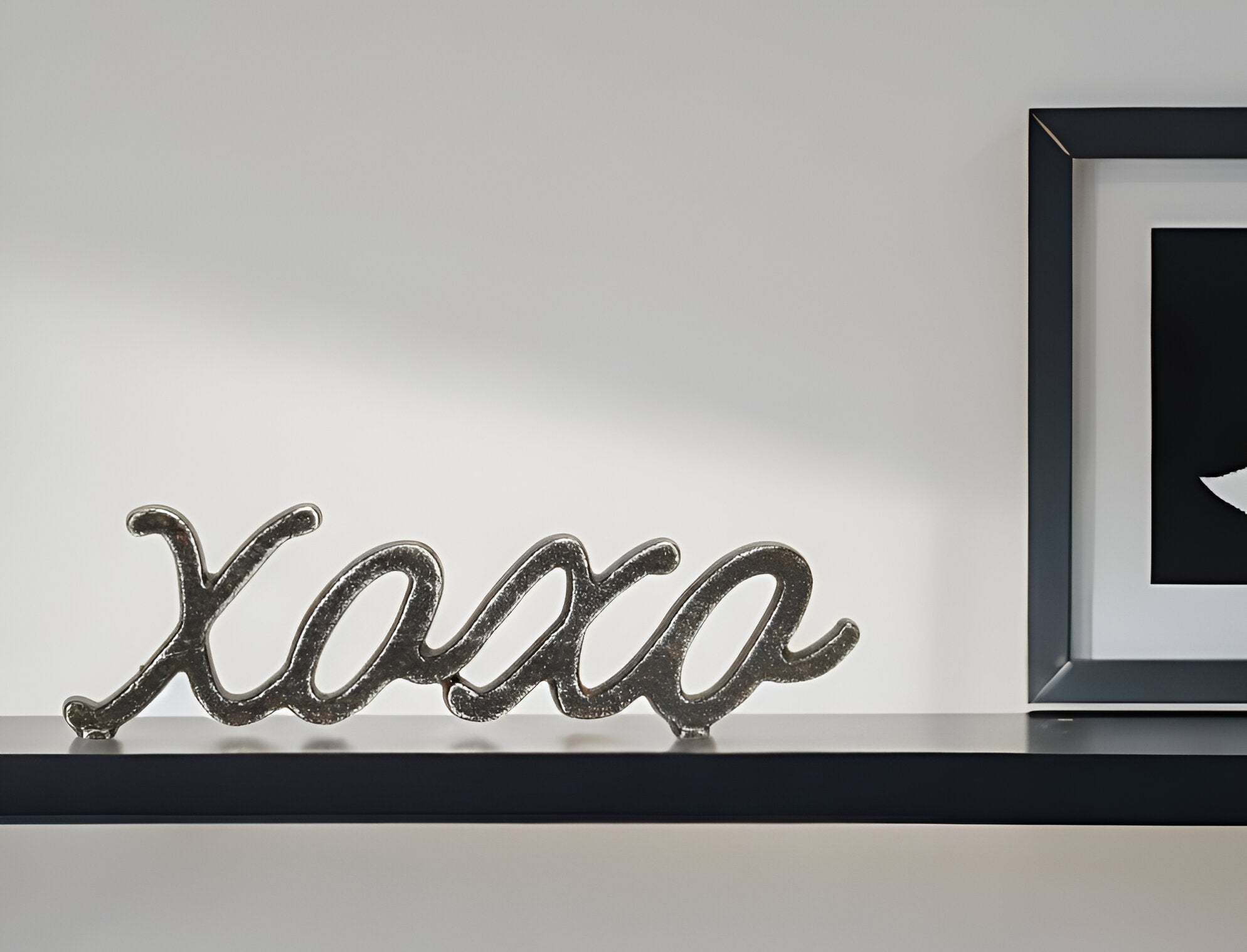 3" Black Cast Iron Hand Painted XOXO Sentiment Tabletop Sculpture - Homeroots - Flyclothing LLC