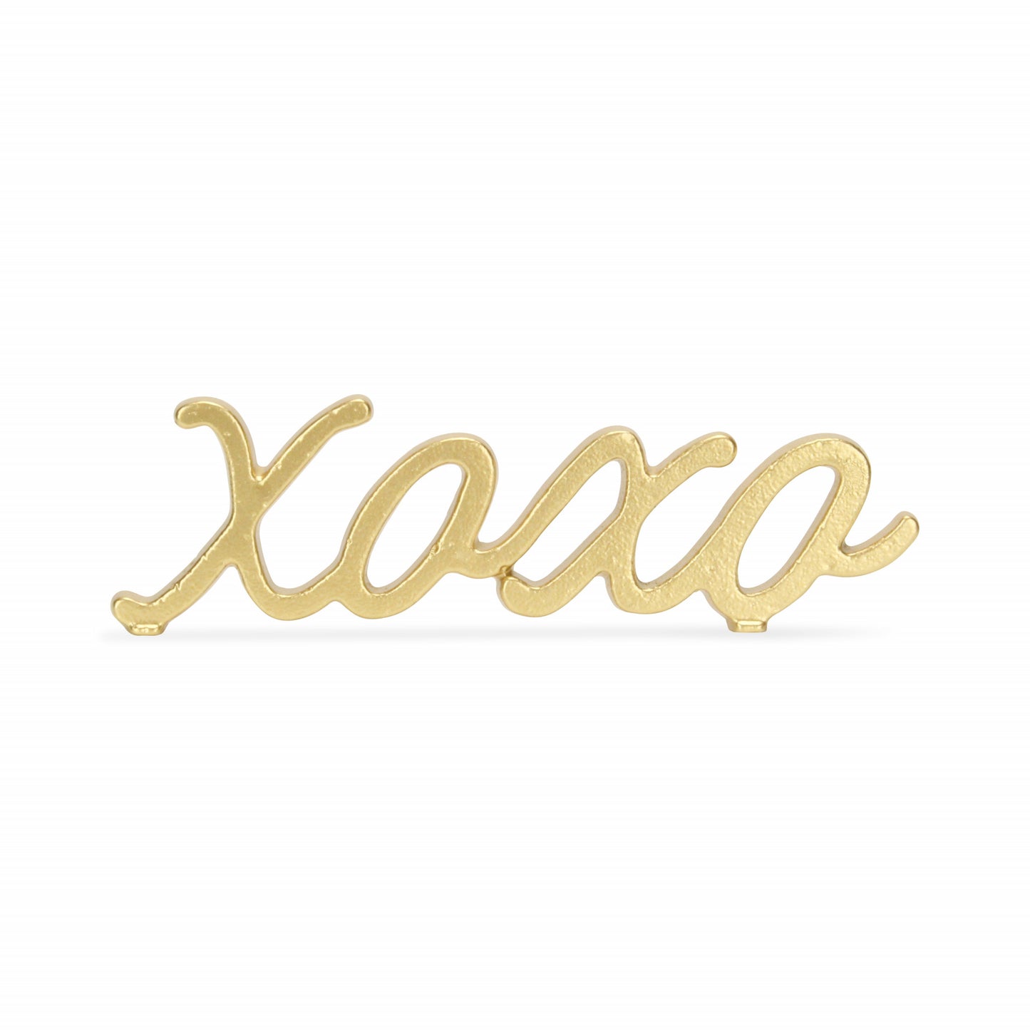 3" Gold Cast Iron Hand Painted XOXO Sentiment Tabletop Sculpture - Homeroots - Flyclothing LLC